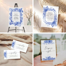 Blue Porcelain Floral Baby Shower Collection