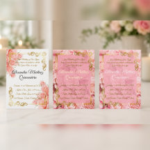 Custom Floral Pink & Gold Quinceañera Decor 