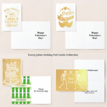 Funny Jokes Holiday Foil Cards