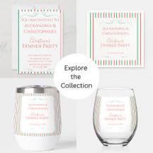 red and green stripe christmas party dinner party