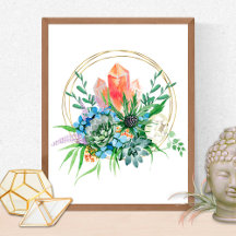 Boho Crystal Succulent Bouquet