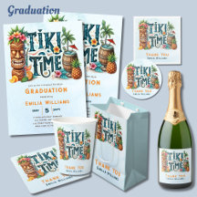 Tiki Time Graduation Invitations and Partyware