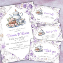 Tea Party Lavender Garden Floral Baby Shower