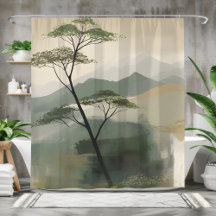 Japandi Shower Curtain