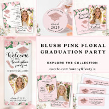 Blush Pink Floral Graduation Party Suite