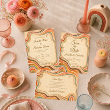 Whimsical Retro Rainbow Wedding