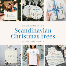 Blue Holiday Scandinavian Christmas Forest