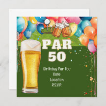 Golf 50th Birthday with golf and beer Party