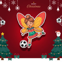 Christmas Fairy Playing Soccer