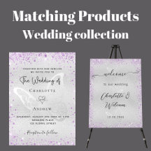 Wedding - Silver and violet butterfly