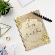 Personalized Gold Highlights Vintage Notebooks