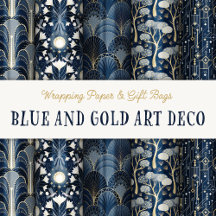 Blue and Gold Luxury Gift Wrapping