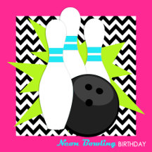 Girl Neon Bowling Birthday