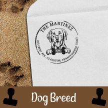 Dog Breed Return Address Rubber Stamps