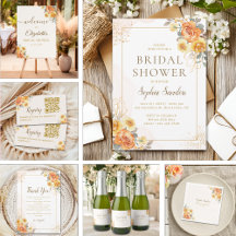 Spring Bridal Shower With Orange Flowers