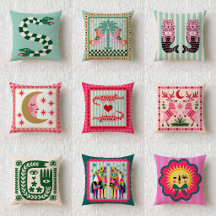 Dopamine Aesthetic Maximalist Throw Pillow Set 11