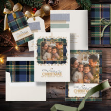 Classic Christmas Plaid Collection Blue Green