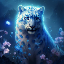 Carte Postale jaguar lumière bleue