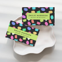 Colorful Brush Strokes Business Cards Collection