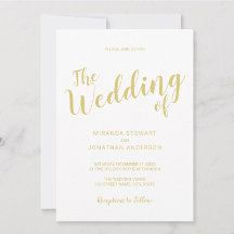 Wedding Invitation Suite : Modern Script Gold