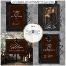 Dark Gothic Black Floral Satin Damask Brown