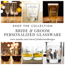 Bride & Groom Newlyweds Glassware