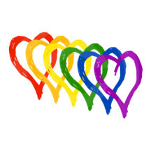 Valentine Gay Pride Rainbow Layered Hearts