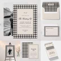 Vintage Old Money Preppy Checkered Wedding Suite