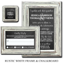 Rustic White Frame & Chalkboard Wedding