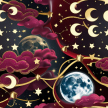 Desk Mat – Luxury Celestial Moon Phase Cosmic