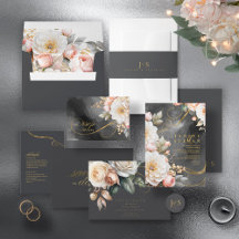 Floral Drama Wedding Charcoal Suite