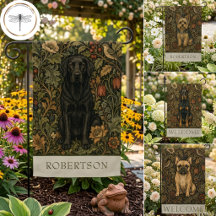 William Morris Style Vintage Dog Garden Flags