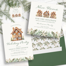 Gingerbread House New Home For The Holidays Cards