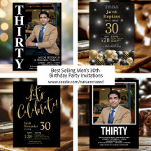 Best Selling Men's 30th Birthday Party Invitations