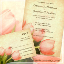 Pink Tulips Spring Wedding Set