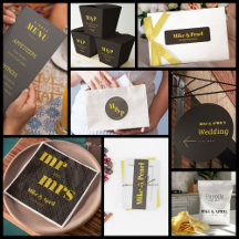 Rich Golden in Black Theme Wedding Supplies