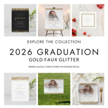 Gold Glitter Graduation Supplies