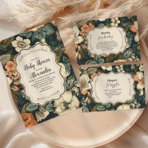 Vintage Watercolor Flowers Baby Shower