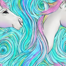 White Horse Seamless Pastel Colored Pattern