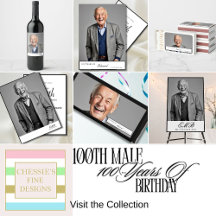 100th Birthday Invitations and Accessories.
