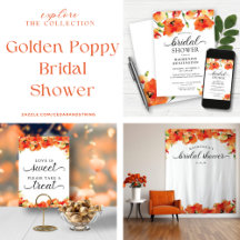 Elegant Golden Poppy Bridal Shower