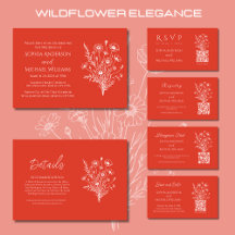 Wildflower Elegance Wedding Collection-Red Orange