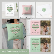 Sage Valentine Argyle Hearts Collection