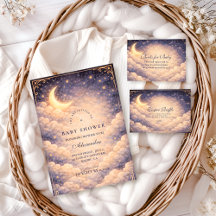Celestial Moon Stars Neutral Baby Shower