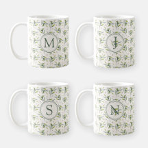 MUGS Botanical Greenery Monogram Initials