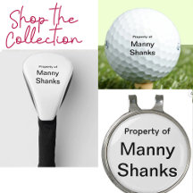 Funny Joke Name "Manny Shanks" Pun Golf Gift 