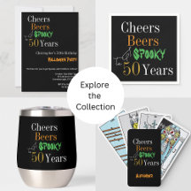 50th Birthday Halloween Cheers Beers Spooky Party
