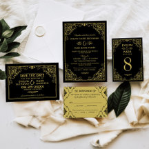 Vintage Art Deco Gold and Black Wedding