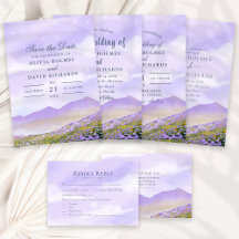 Lilac Starry Night Landscape Wedding Collection