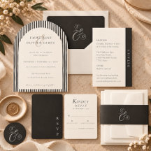 Minimal Boho Black Ivory Wedding Collection